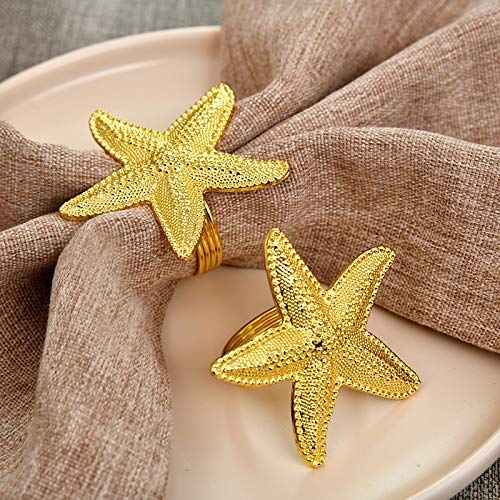 Napkin Rings in Gold Star Fish Design