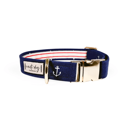 Anchors Away Nautical Buckle & Martingale Dog Collar