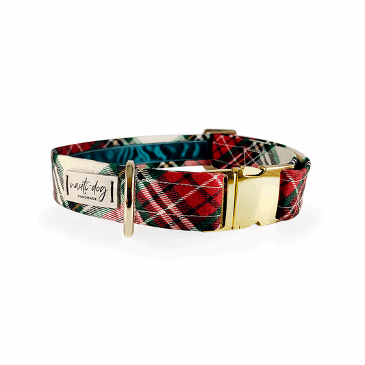 Sullivan Christmas Scottish Red & Green Tartan Plaid Buckle & Martingale Dog Collar